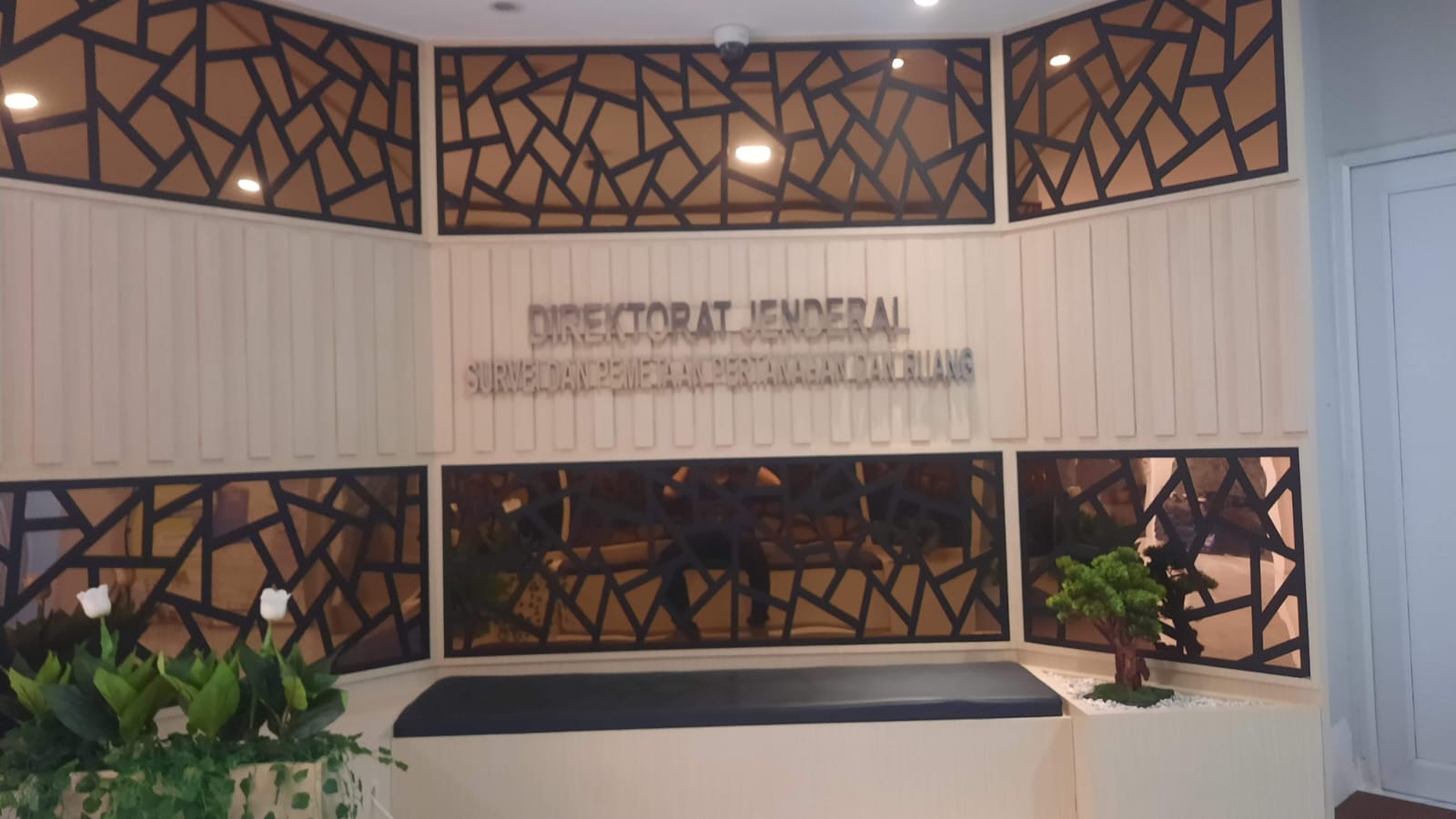 Completed reception and signage area