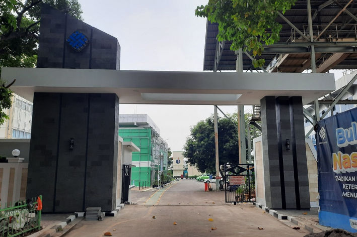 Entrance structure near completion