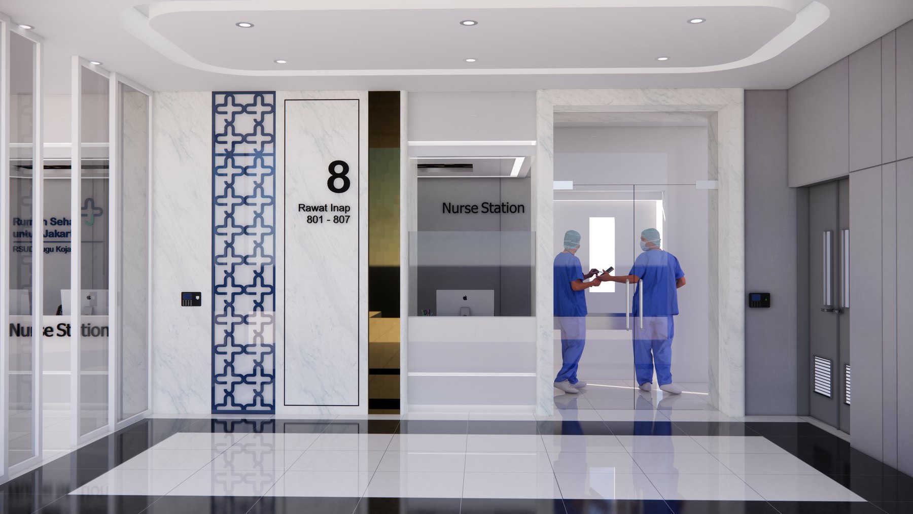 Healthcare interior design visualization — alternative view