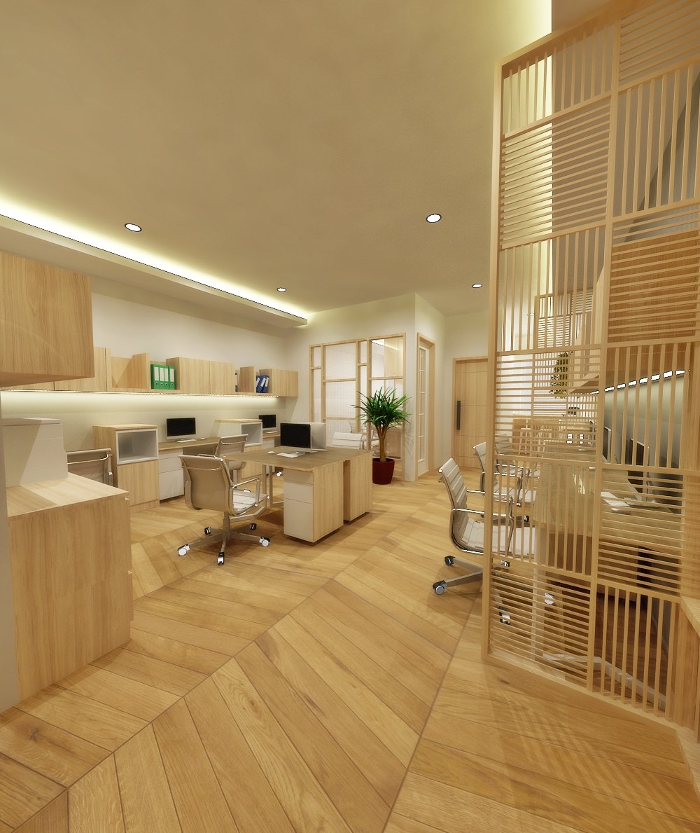 Office interior design visualization