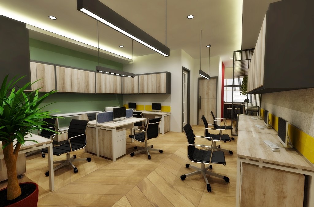 Office workspace design visualization